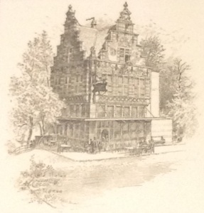 The old Dutch cocoa house, illustratie in Thomas Raffles Davison, Pen-and-ink notes at the Glasgow Exhibition, Glasgow 1888